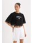 fit Nba Brooklyn Nets Crop Bisiklet Yaka Kısa Kollu TIŞÖRT B9953AX25SM 4