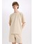 Slim Fit Dar Kesim Dar Paça Basic Düz Şort B8674AX25SP 5