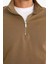 Comfort Regular Fit Rahat Kalıp Fermuarlı Dik Yaka Basic Düz Sweatshirt X7405AZ24AU 4