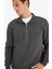 Relax Fit Dik Yaka Fermuarlı Basic Düz Kalın Sweatshirt E5334AX24WN 1