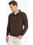 Relax Fit Dik Yaka Fermuarlı Basic Düz Kalın Sweatshirt E5332AX24WN 4