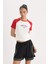 fit Nba Chicago Bulls Slim Fit Bisiklet Yaka Sporcu Fitilli Kaşkorse Kısa Kollu TIŞÖRT E2359AX25SM 5