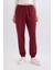 Bordo Jogger Eşofman Altı Cepli Esnek Belli Bağcıklı Dar Paça Uzun Boy E5976AX25SP 1