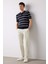 Regular Fit Polo Yaka Çizgili Kısa Kollu Yumuşak Tuşeli Triko Tişört E2665AX25SP 2