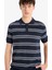 Regular Fit Polo Yaka Çizgili Kısa Kollu Yumuşak Tuşeli Triko Tişört E2665AX25SP 5