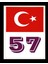 Türkiye Bayraklı Sinop 57 Plaka Kodu Ön Cam Sticker 1