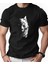 Siyah&beyaz Kurt Baskılı Özel Tasarım Oversize Tshirt 1