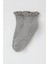 Kız Çocuk Soket Çorap Bilek Kısmı Lastik Fırfırlı 9-14 Yaş, Gri Melanj 1