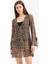 Regular Fit Leopar Desenli Tül Plaj Elbisesi-Fall in Love C5800AX25SP 3