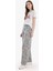 Baggy Fit Gabardin Pantolon Yüksek Bel Leopar Desenli Standart Boy D8149AX25SP 4
