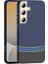 Galaxy S24 Plus Kılıf M-Safe Şarj Özellikli Karbon Fiber Görünümlü Joec Gros Kapak - Siyah-Lacivert 1