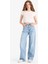 Wide Leg Bağcıklı Bel Uzun Jean Yıkamalı Pantolon E8003AX25SM 2