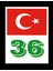 Türkiye Bayraklı Kars 36 Plaka Kodu Ön Cam Sticker 1