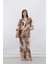 Wide Leg Desenli Modal Kumaş Palazzo Pantolon Yüksek Bel Düz Geniş Paça E8599AX25SM 3