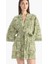 Regular Fit Desenli Kuşaklı Pamuklu Kimono-Fall in Love D0453AX25SP 3
