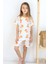 Kız Çocuk Şortlu Pijama Takımı Kalpli Bebek Ayıcık Desenli 4-8 Yaş, Beyaz 2