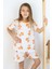 Kız Çocuk Şortlu Pijama Takımı Kalpli Bebek Ayıcık Desenli 4-8 Yaş, Beyaz 3