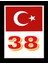 Türkiye Bayraklı Kayseri 38 Plaka Kodu Ön Cam Sticker 1