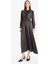 Regular Fit Fiyonk Yaka Saten Uzun Kollu Midi Elbise F0819AX25SP 1