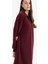 Loose Fit Fermuarlı Polo Yaka Selanik Kumaş Basic Düz Uzun Kollu Midi Elbise F1640AX25SP 3