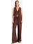 Wide Leg Kumaş Pantolon Çift Cepli Yüksek Bel Geniş Paça E7434AX25SM 5