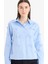 Regular Fit Fiyonklu Poplin Uzun Kollu Gömlek Tunik F2724AX25SP 1