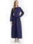 Regular Fit Bisiklet Yaka Uzun Kollu Maxi Elbise F2728AX25SP 2