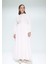 Relax Fit Bisiklet Yaka Kuşaklı Poplin Uzun Kollu Maxi Tesettür Elbise F1382AX25SM 1