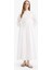 Relax Fit Bisiklet Yaka Kuşaklı Poplin Uzun Kollu Maxi Tesettür Elbise F1382AX25SM 4