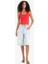 Slim Fit Dar Kesim Crop Halter Yaka Kırmızı Bluz F6279AX25SM 5