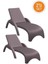 TRK-860 Siesta Fiji Rattan Desenli Ayarlanabilir Lüks Şezlong Kahverengi 2'li Set 1