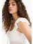 Fitted V Yaka Crop Dokulu Beyaz Askılı Bluz F6392AX25HS 4