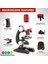 Mikroskop Seti Eğitici Biyolojik Çocuk Mikroskop LED Işık 12 Örnek Hediye 100X-1200X Zoom 2