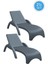 TRK-860 Siesta Fiji Rattan Desenli Ayarlanabilir Lüks Şezlong Koyu Gri 2'li Set 1