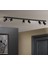 Mylights 120 cm LED Spot Haretekli Başlık Siyah Os-Ram Tasaruflu LED Ampul 3000K Salon Mutfak Otel Cafe Avize Altılı Avize 2