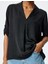Rahat Kalıp Ceket Yaka 3/4 Kol Katlama Detaylı Bluz 5