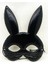 Siyah Renk Kumaş Malzemeden Imal Eva Tavşan Maskesi 19X15 cm 1
