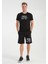 Siyah Baskılı Regular Şort T-Shirt Takım 1