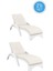 TRK-860 Siesta Fiji Bej Minderli Rattan Desenli Ayarlanabilir Lüks Şezlong Beyaz 2'li Set 1