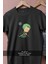 Oversize Green-Haired One Piece Character Caricature Tasarımlı Unisex T-Shirt 2