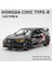 1/32 Honda Civic Type-R Süper Modifiye Spor Araba Alaşım Metal Pres Döküm Model Araba Kapalı Yüksek Simülasyon Süs Ses ve Işık Hediye (Yurt Dışından) 1