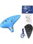 Ocarina 12 Ton Alto C Seramik Ocarina Müzik Aleti Şarkı Kitabı Boyun Dize Boyun Kordon Taşıma Çantası Mavi (Yurt Dışından) 1