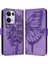 Oppo Reno 13 Pro Kabartma Kelebek Premium Deri Manyetik Için Kılıf (Yurt Dışından) 5