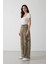 Baggy Fit Leopar Desenli Yüksek Bel Standart Boy Gabardin Pantolon D8149AX25SP 3