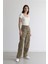 Baggy Fit Leopar Desenli Yüksek Bel Standart Boy Gabardin Pantolon D8149AX25SP 4