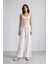 Wide Leg Çift Cepli Yüksek Bel Geniş Paça Beyaz Palazzo Pantolon F2662AX25SM 2