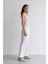 Wide Leg Çift Cepli Yüksek Bel Geniş Paça Beyaz Palazzo Pantolon F2662AX25SM 4