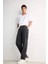 Yazlık Wide Leg Geniş Kalıp Beli Lastikli Geniş Paça Jean Kar Yıkamalı Pantolon F2949AX25SP 2