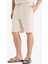 %100 Pamuk Relax Fit Cepli Keten Görünümlü Bermuda Şort C7381AX25SM 1