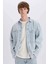 %100 Pamuk Oversize Geniş Kalıp Uzun Kollu Jean Gömlek D8333AX25SP 2
